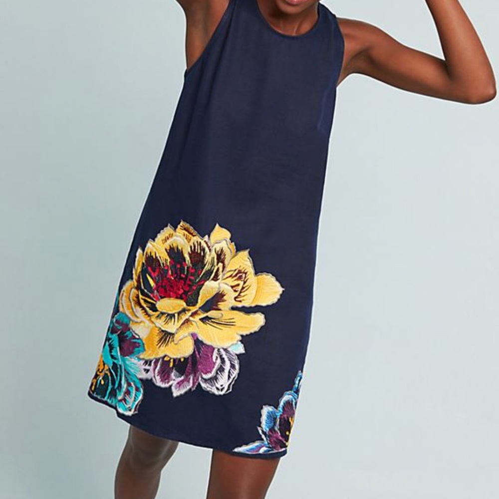 Anthropologie Embroidered Shift Dress